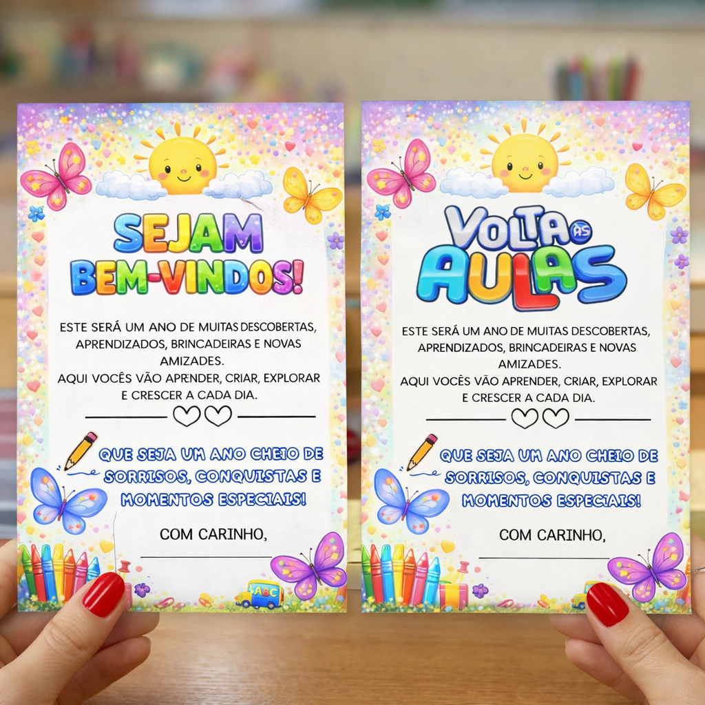 Cartão Volta às Aulas – 2 Opções de Título!