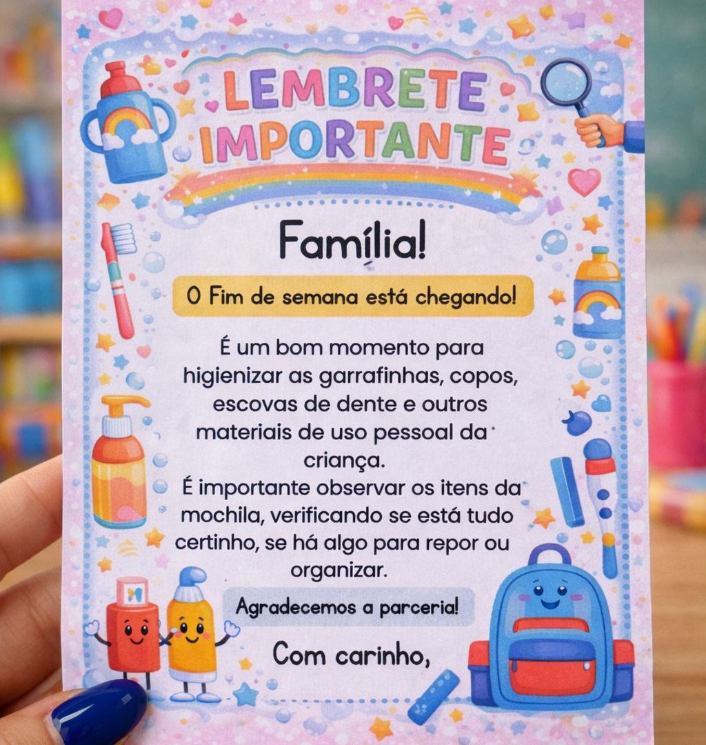 Lembrete Importante – Cuidados com Itens Pessoais!