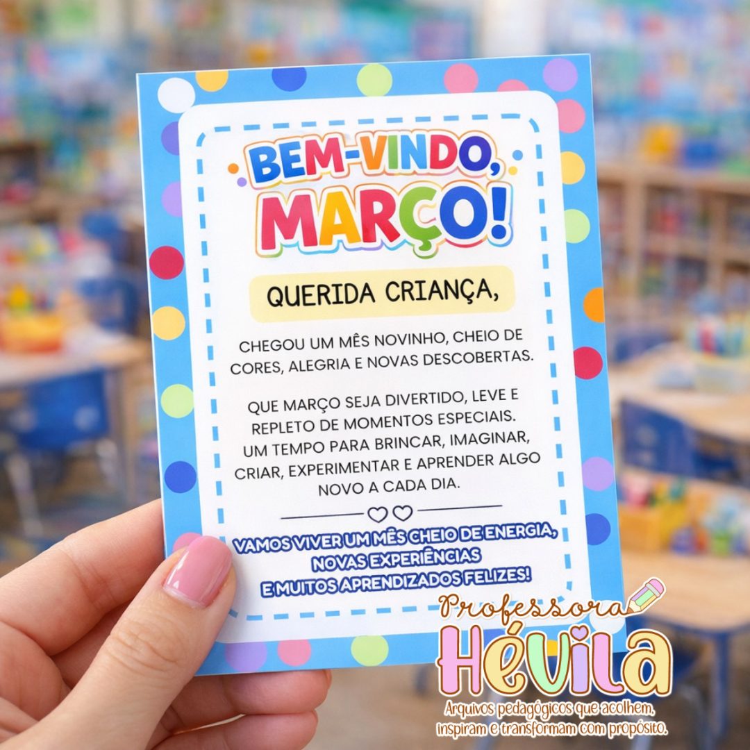 Recadinho “Bem-vindo, Março!”