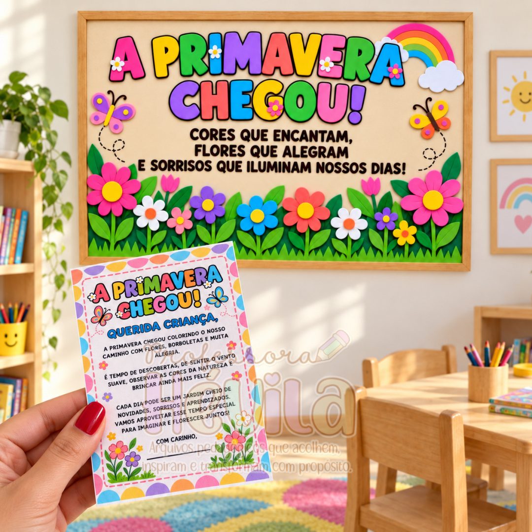 COMBO A PRIMAVERA CHEGOU – PAINEL 30 FOLHAS + RECADINHOS